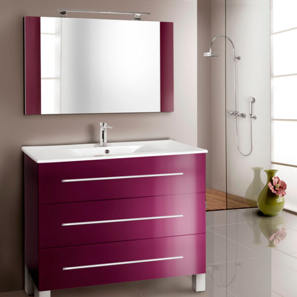 mueble baño con patas magna berenjena